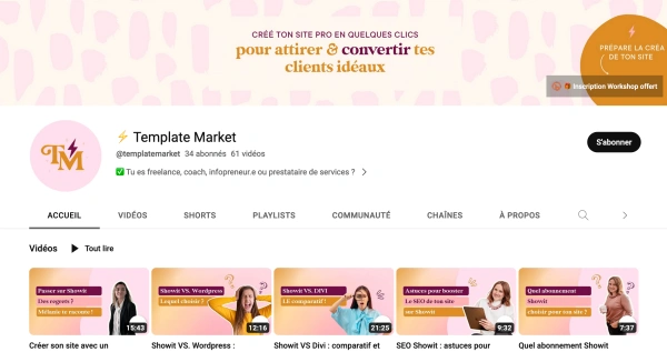 Chaine YouTube Template Market